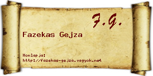 Fazekas Gejza névjegykártya